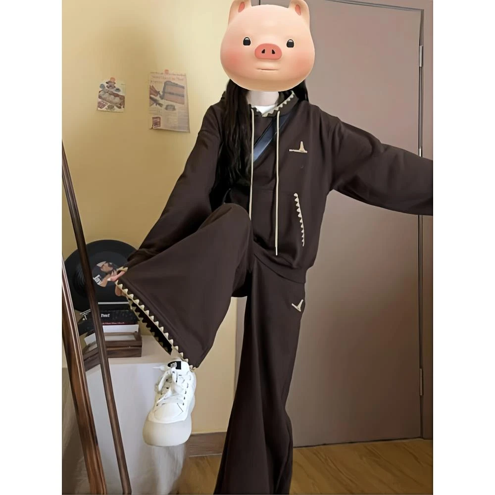 日系减龄运动服套装女春秋季学生宽松显瘦韩版时尚卫衣休闲两件套