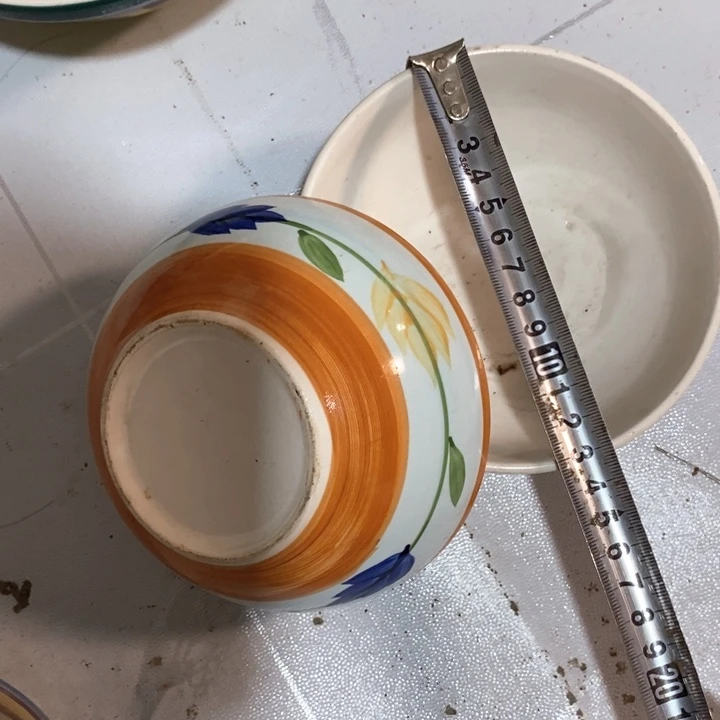 瓷片手绘五寸碗微瑕疵一对