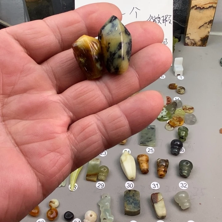 切***拉蛇纹石玉未镶嵌文玩百搭配饰