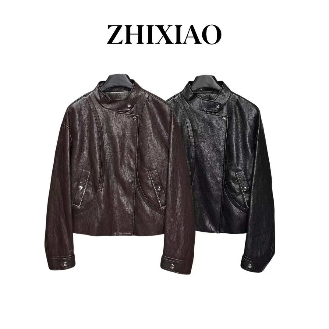 【ZHIXIAO】秋冬新款:休闲皮外套TR847
