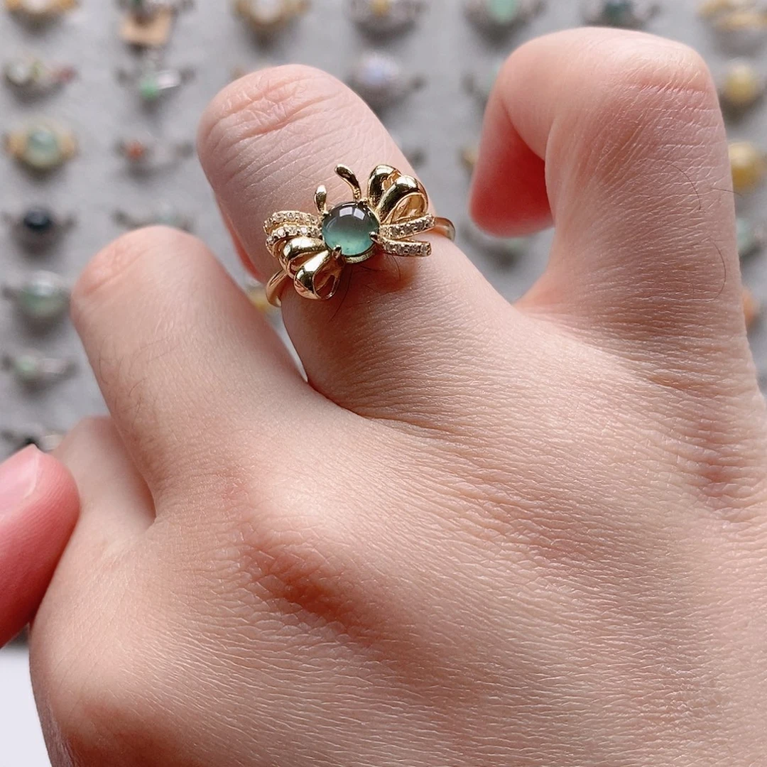 翡翠银S925镶嵌戒指