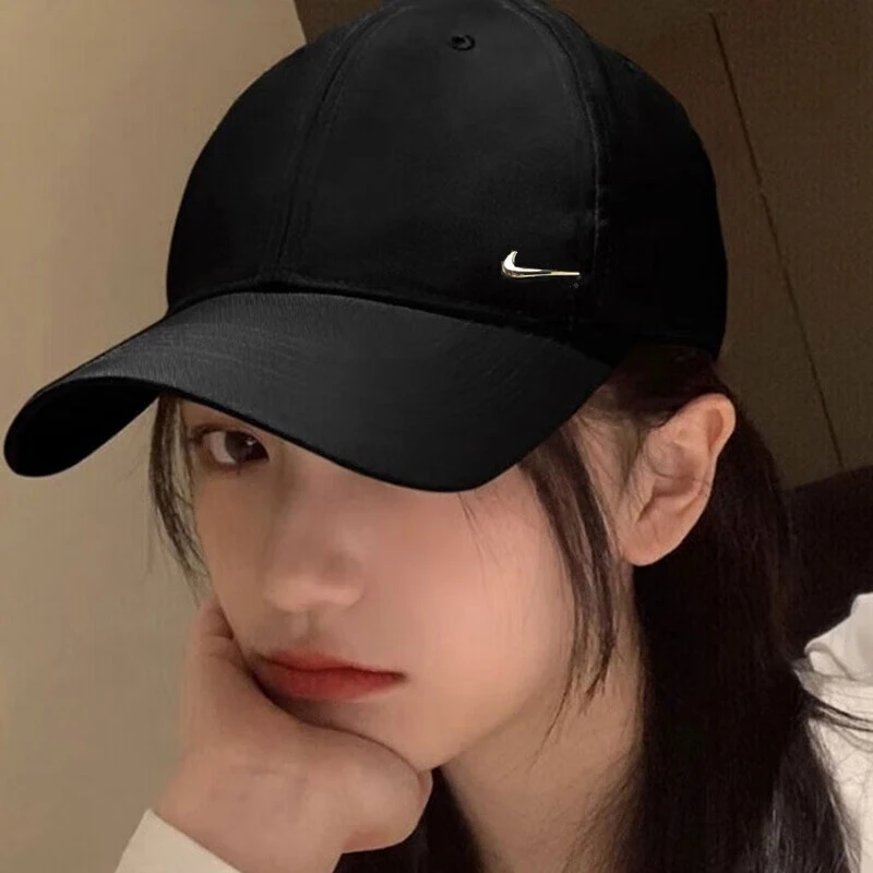 NIKE耐克帽子金属标男女帽2025新款运动遮阳帽鸭舌帽棒球帽FB5372