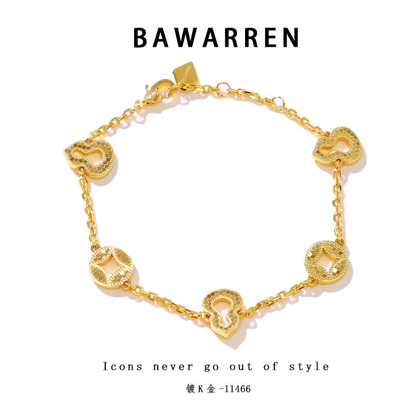 Bawarren 镀K金 美❤ 11466-【福禄铜钱】气质轻奢手链