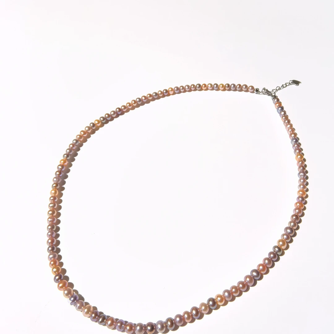 925银极强光无核彩色Baby珠项链3-4MM