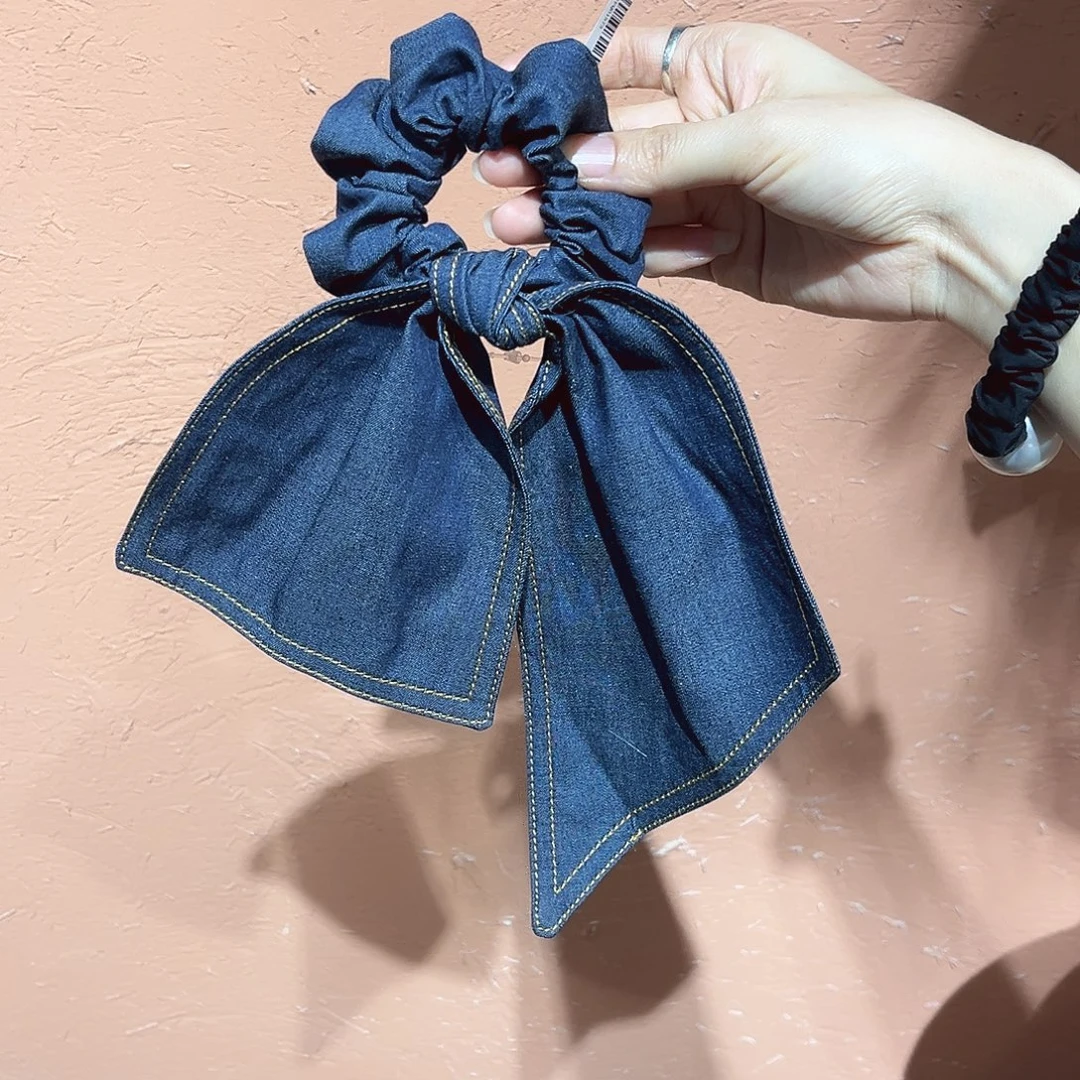 布艺非金属露思款深色牛仔蝴蝶结小肠