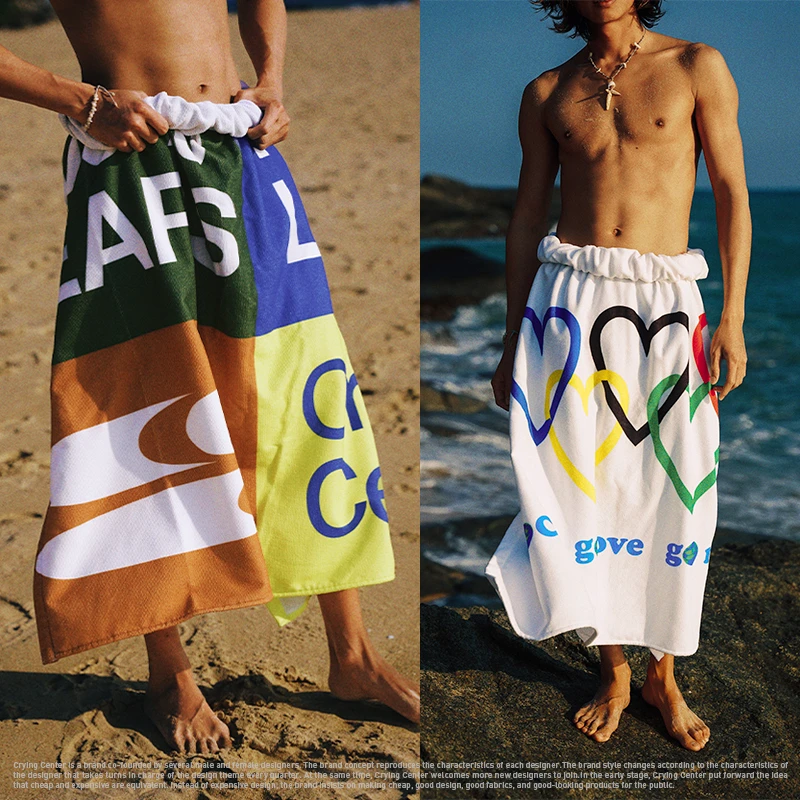 Crying center/哭喊中心二合一毛巾浴巾半身裙 沙滩休闲