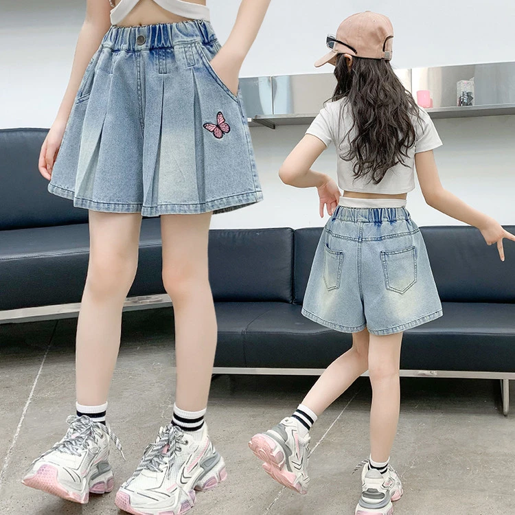 女童裤子中大童夏季薄款短裤儿童牛仔裤洋气时尚潮流百搭韩版宽松