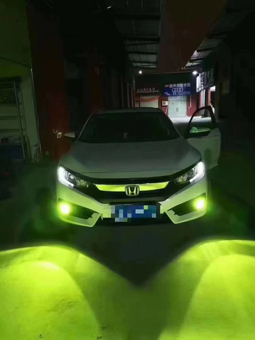 【雾灯】超亮雾灯青柠绿黄金光正白光雨雾天穿透性超强超亮黄金眼