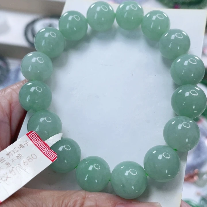 翡翠未镶嵌手链天然翡翠手串12.4mm左右