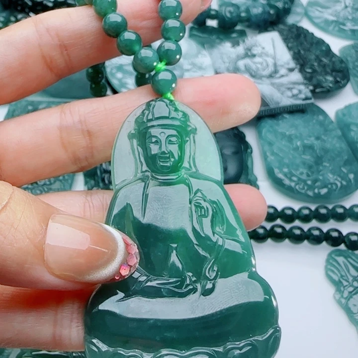 翡翠未镶嵌颈饰多样性发货天然A货翡翠