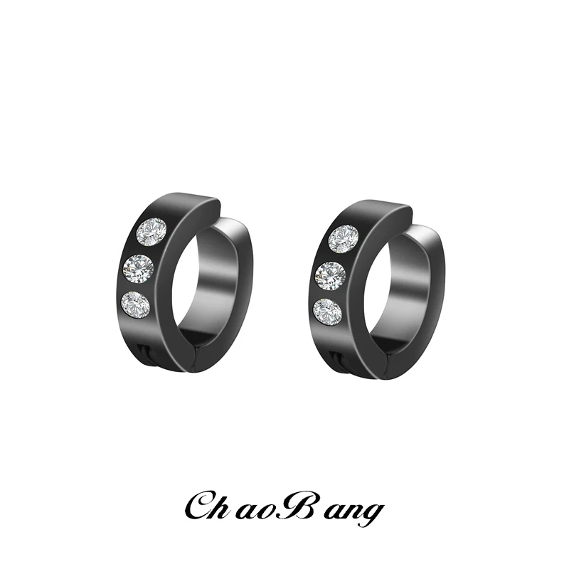 钛钢耳饰 无耳洞可带三钻耳夹男个性百搭耳饰小众设计高级感饰品