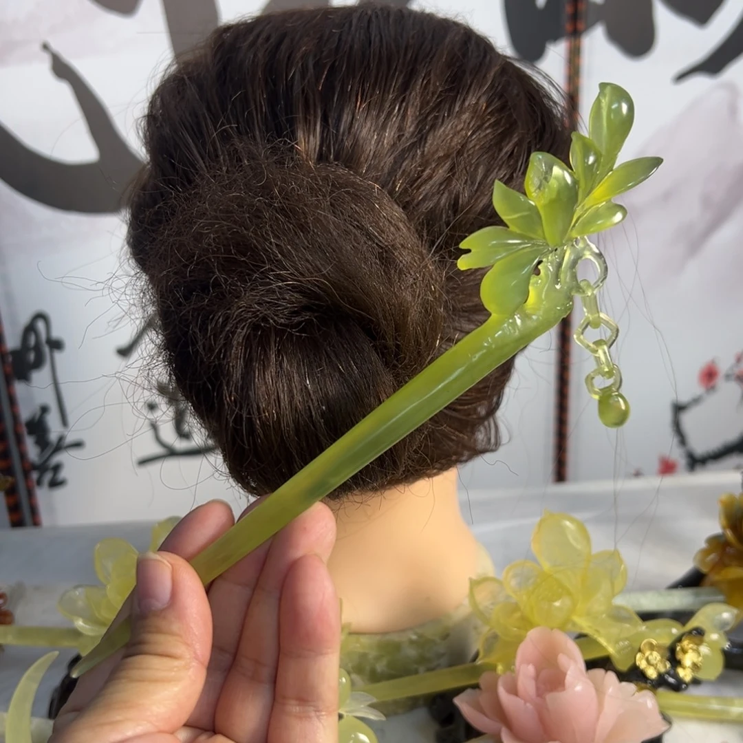 蛇纹石玉未镶嵌发饰