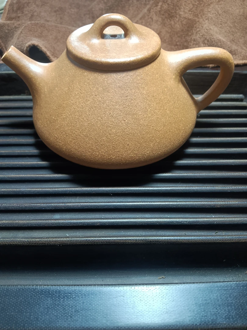 国助工倪友章子冶石瓢紫砂壶全手工制作黄龙山原矿黄金段容量190