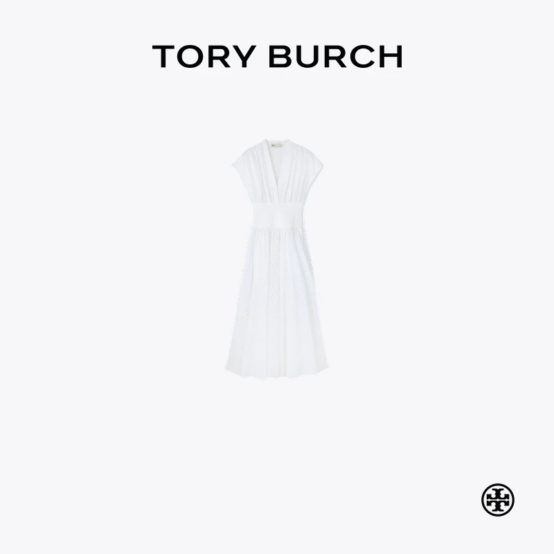 【礼遇】TORY BURCH 汤丽柏琦 束腰V领无袖连衣裙160548