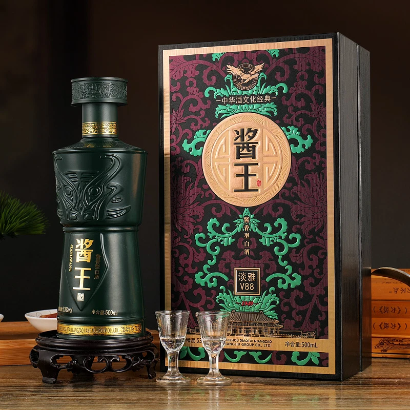 一河一村尚酒酱王淡雅V88书本礼盒 赠送酒杯500毫升整箱53%Vol500