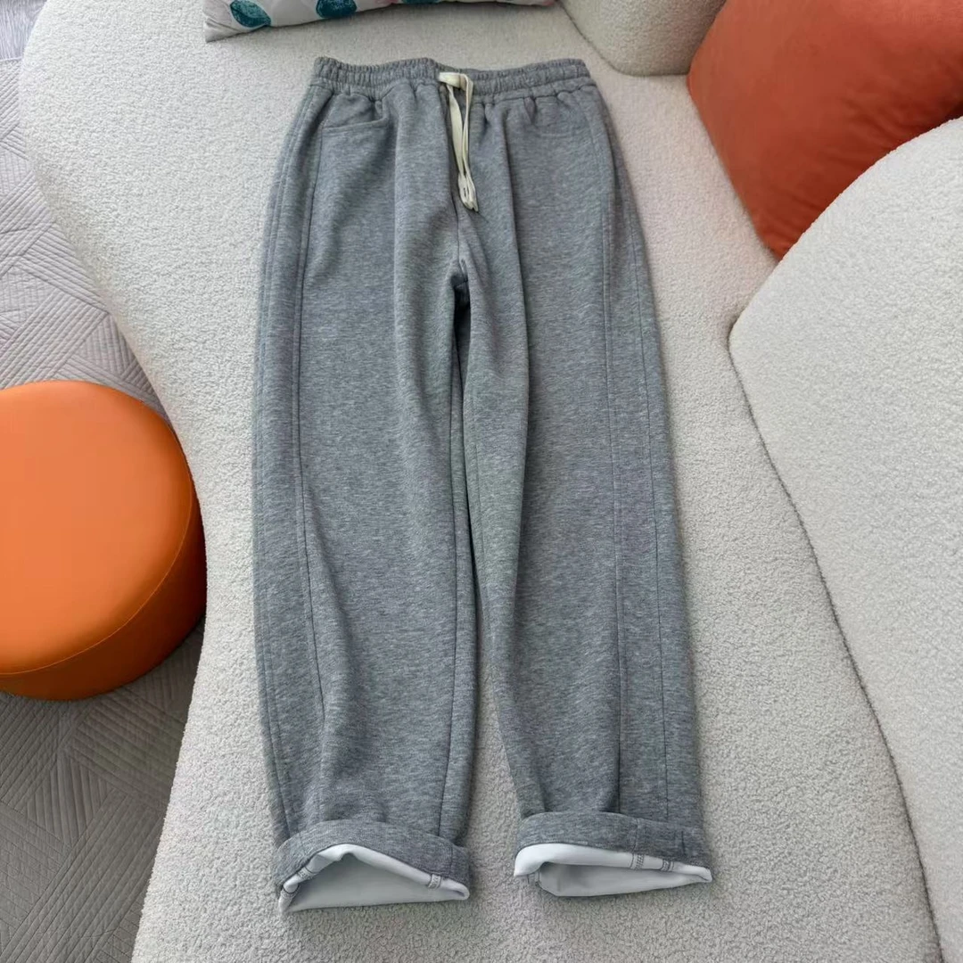 春夏女棉质松紧腰高腰长裤运动裤卫裤