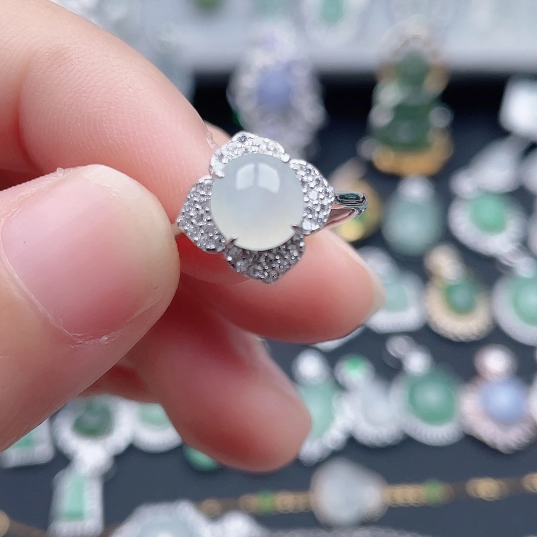 翡翠银S925镶嵌吊坠(不含链)