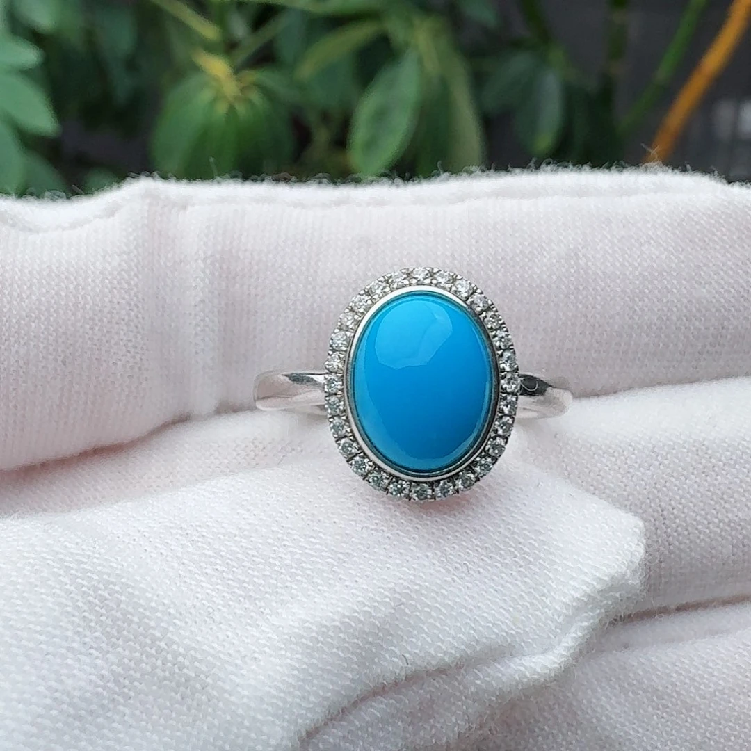 绿松石银S925镶嵌戒指戒指