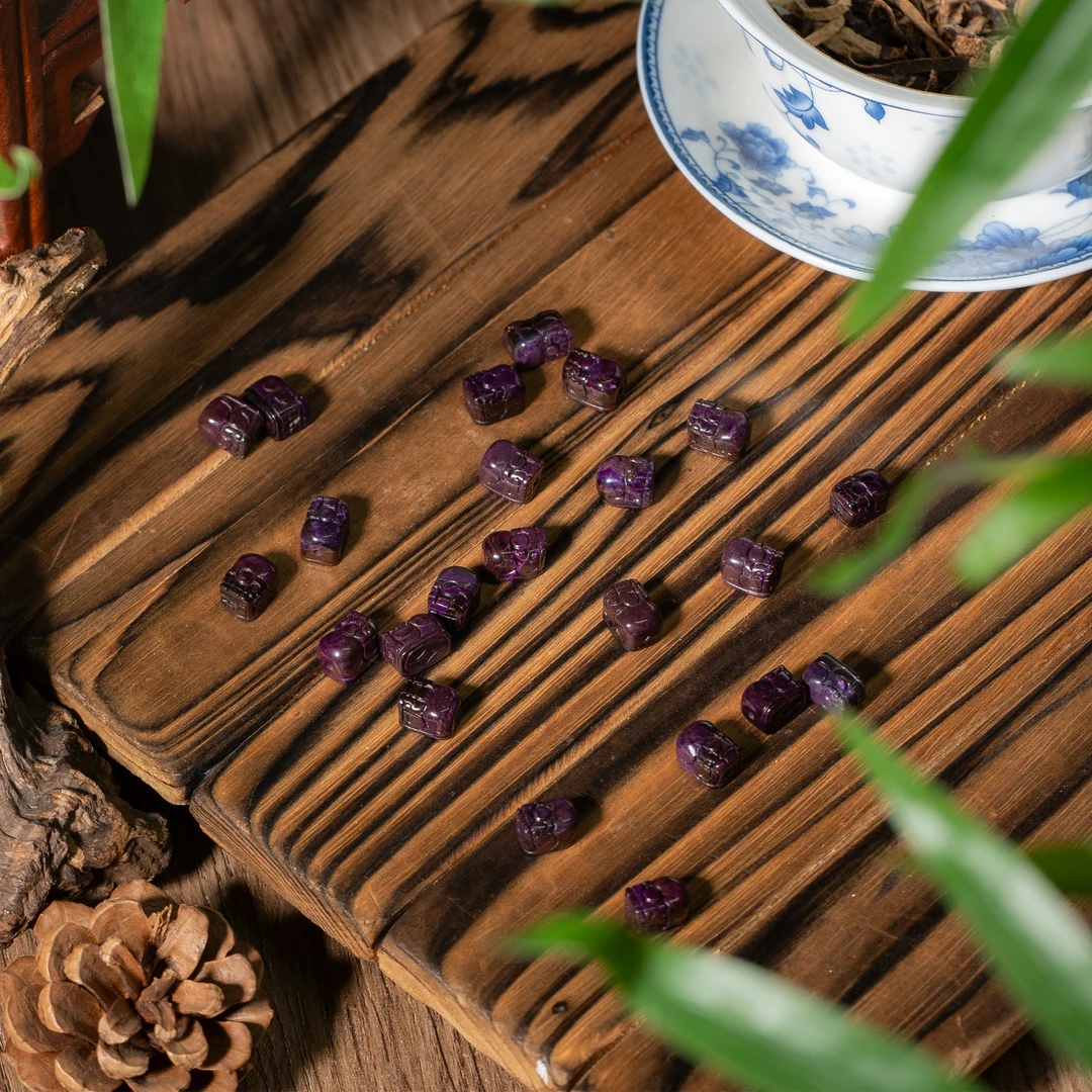 世间臻宝-老油紫舒俱来貔貅单珠/7mm+-/多样性发/发一个/P4755