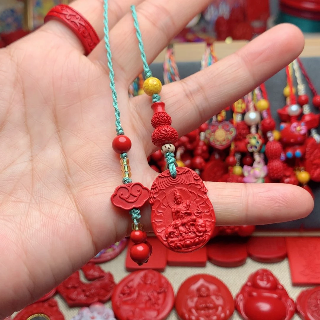 天然辰砂工艺品朱砂手机坠