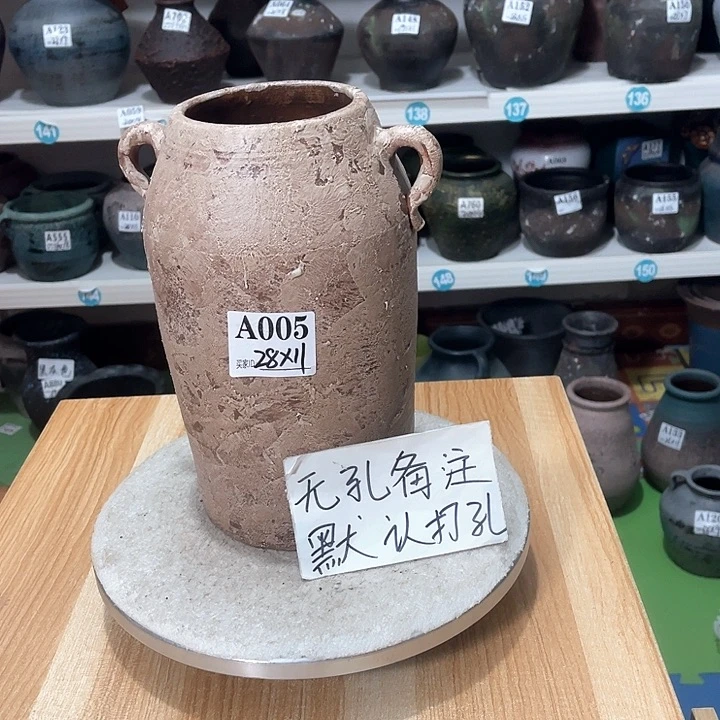 红陶手工制作工艺花盆