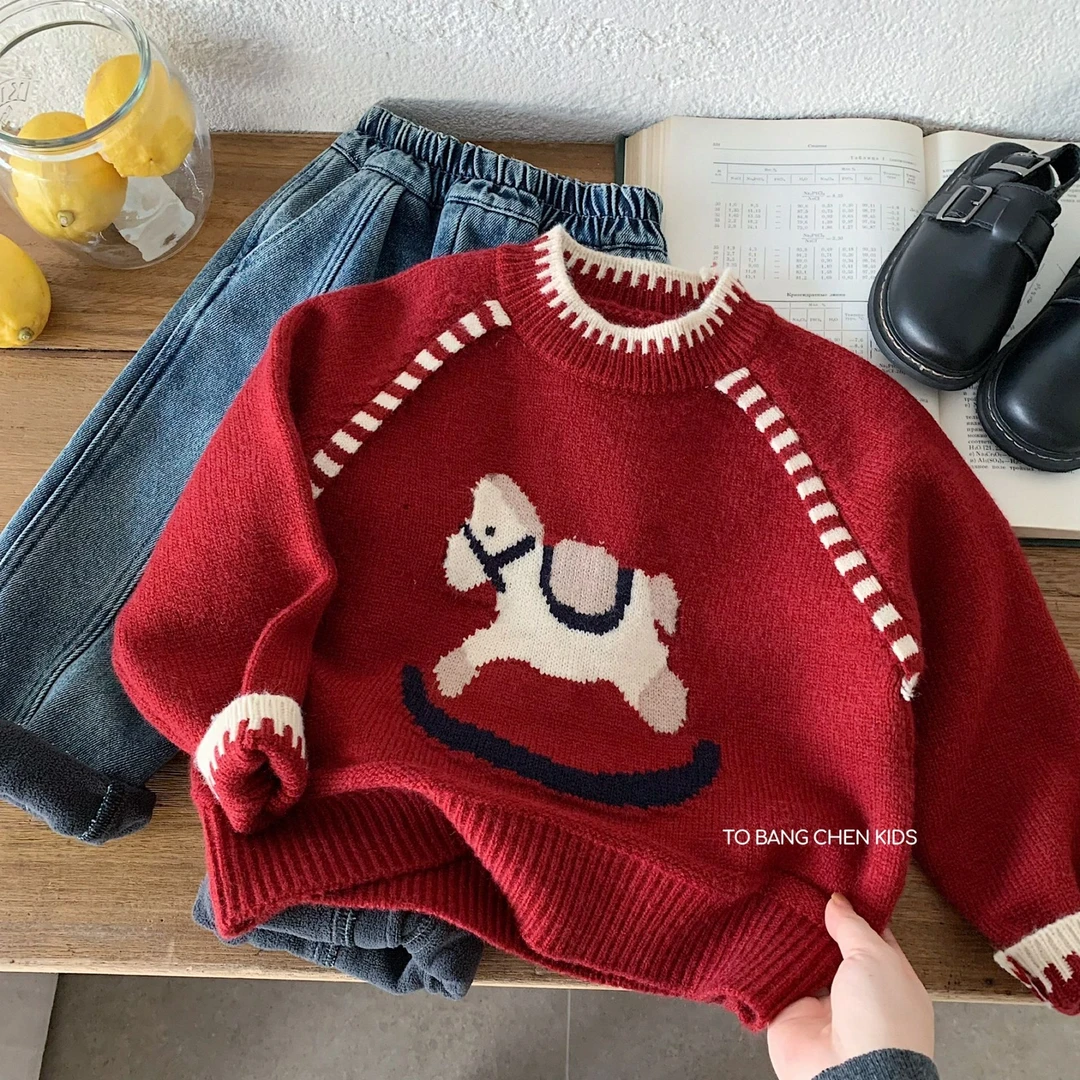 【年味奶盖】安蓓朵小马套头针织衫宝宝拜年服MY0162