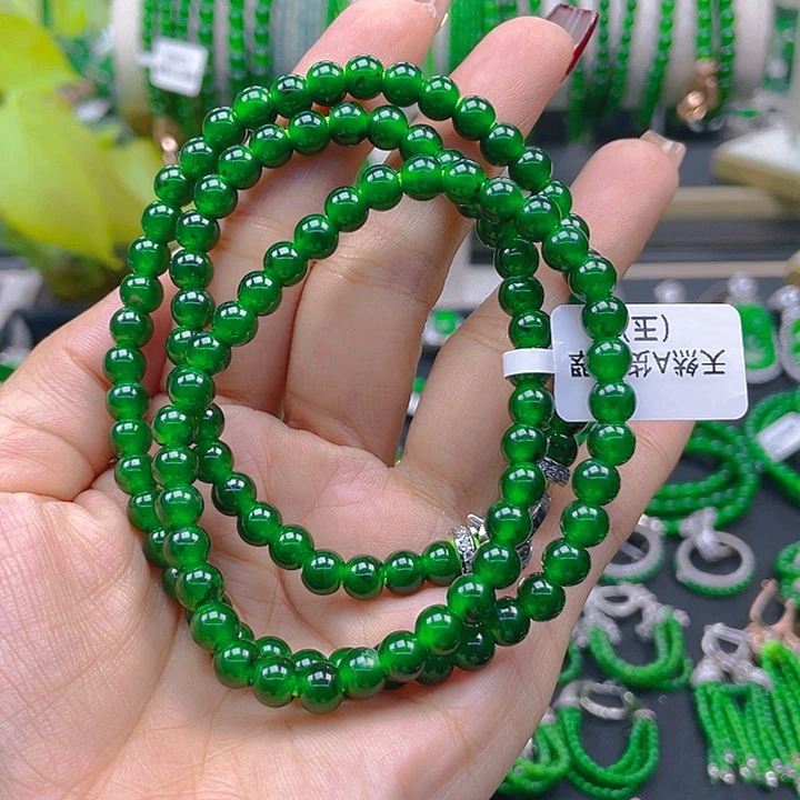 翡翠颈饰未镶嵌圆珠项链6