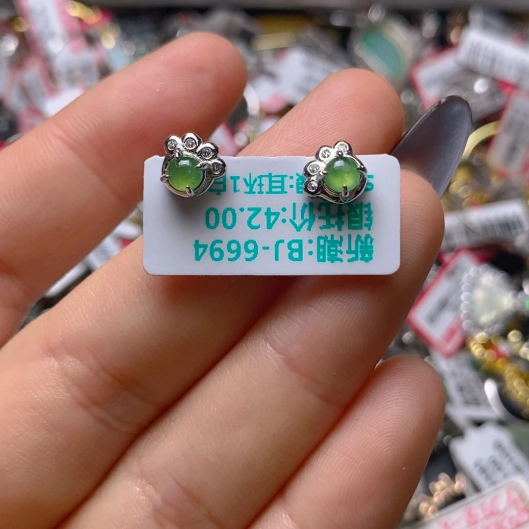 银S925镶嵌戒指翡翠百内无证书