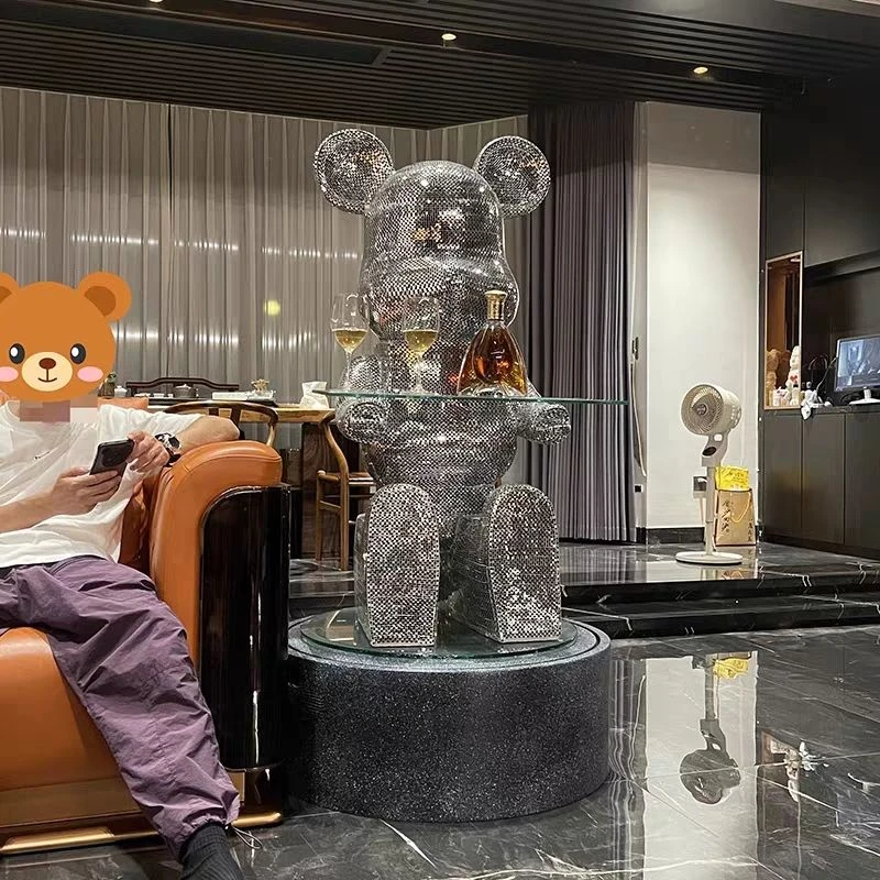 35cm芭蕾舞者简约网红熊大型落地摆件客厅家居饰品收纳托盘电视柜