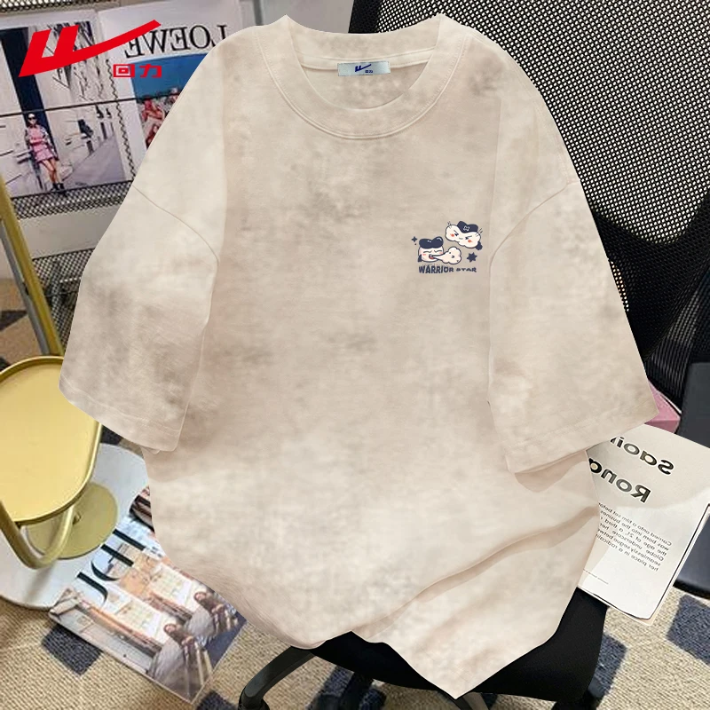 回力宽松夏季纯棉短袖T恤女夏装辣妹多巴胺2025新款美式韩版简约