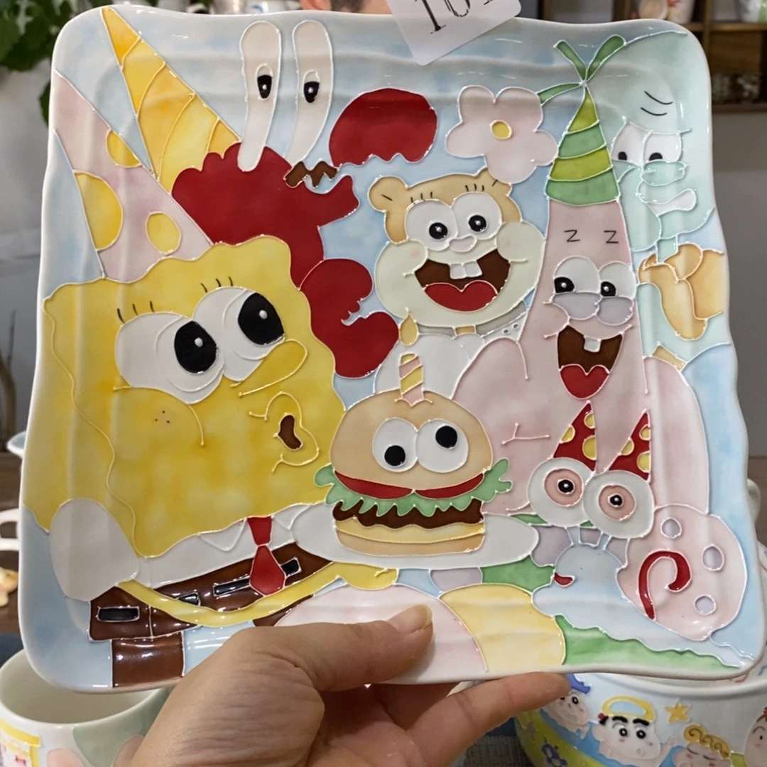 瓷片景德镇釉下彩手绘