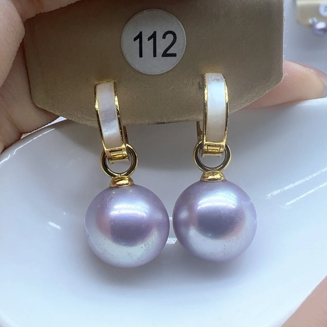 银S925镶嵌淡水珍珠耳饰