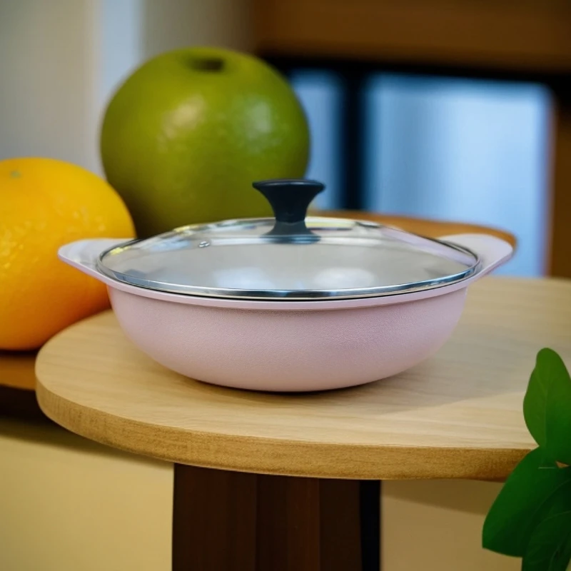 韩国进口品质陶瓷汤锅30cm涮锅内外不粘火锅多用汤锅不挑灶