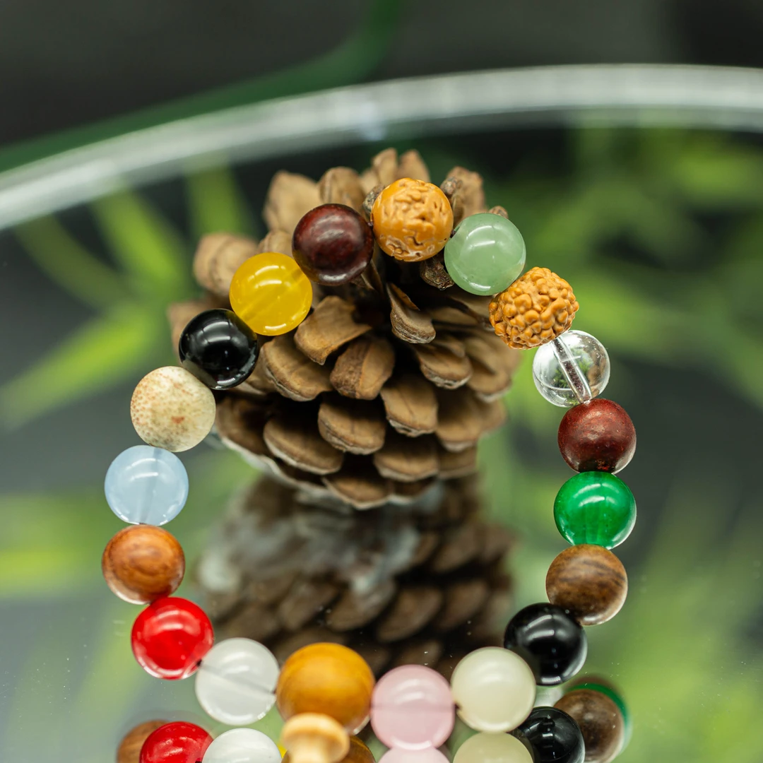 合金琉璃手链 民族风拼色中性男女通用饰品景泰蓝百搭彩发晶彩色