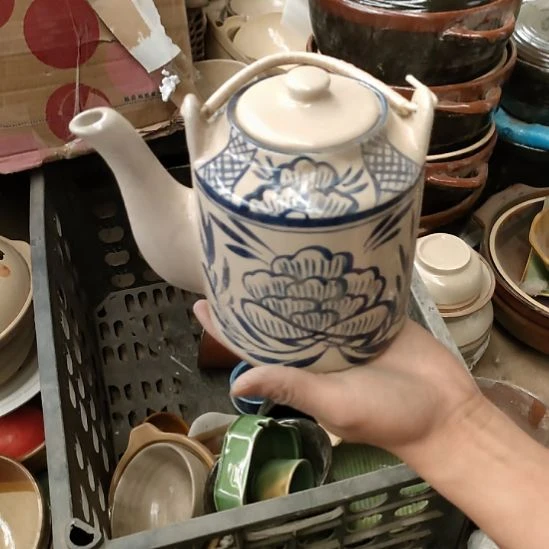 陶瓷手绘茶壶容量500左右微瑕疵品完美者勿拍