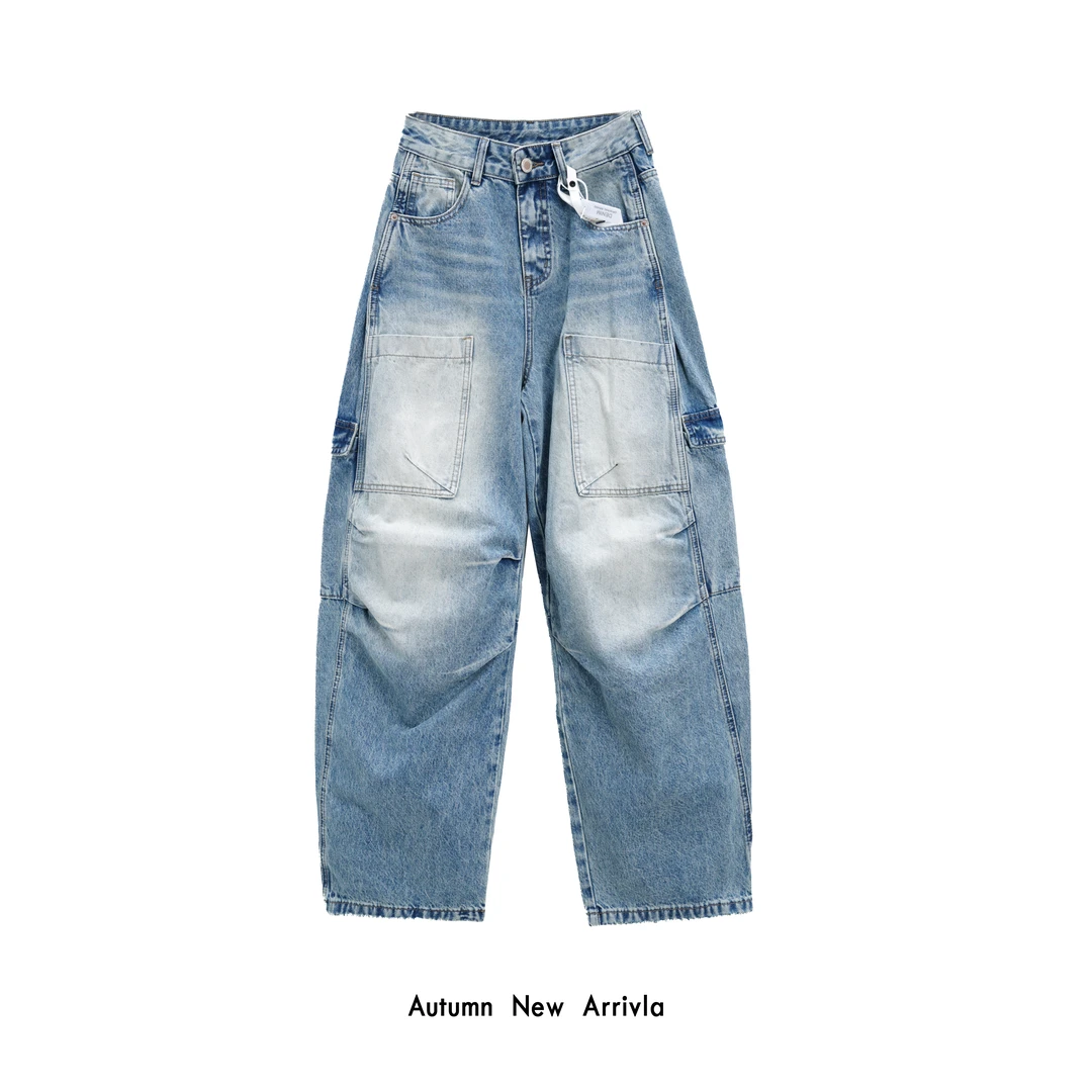 【LA Brand】“工装机能”设计感机能风弯刀堆堆裤牛仔裤