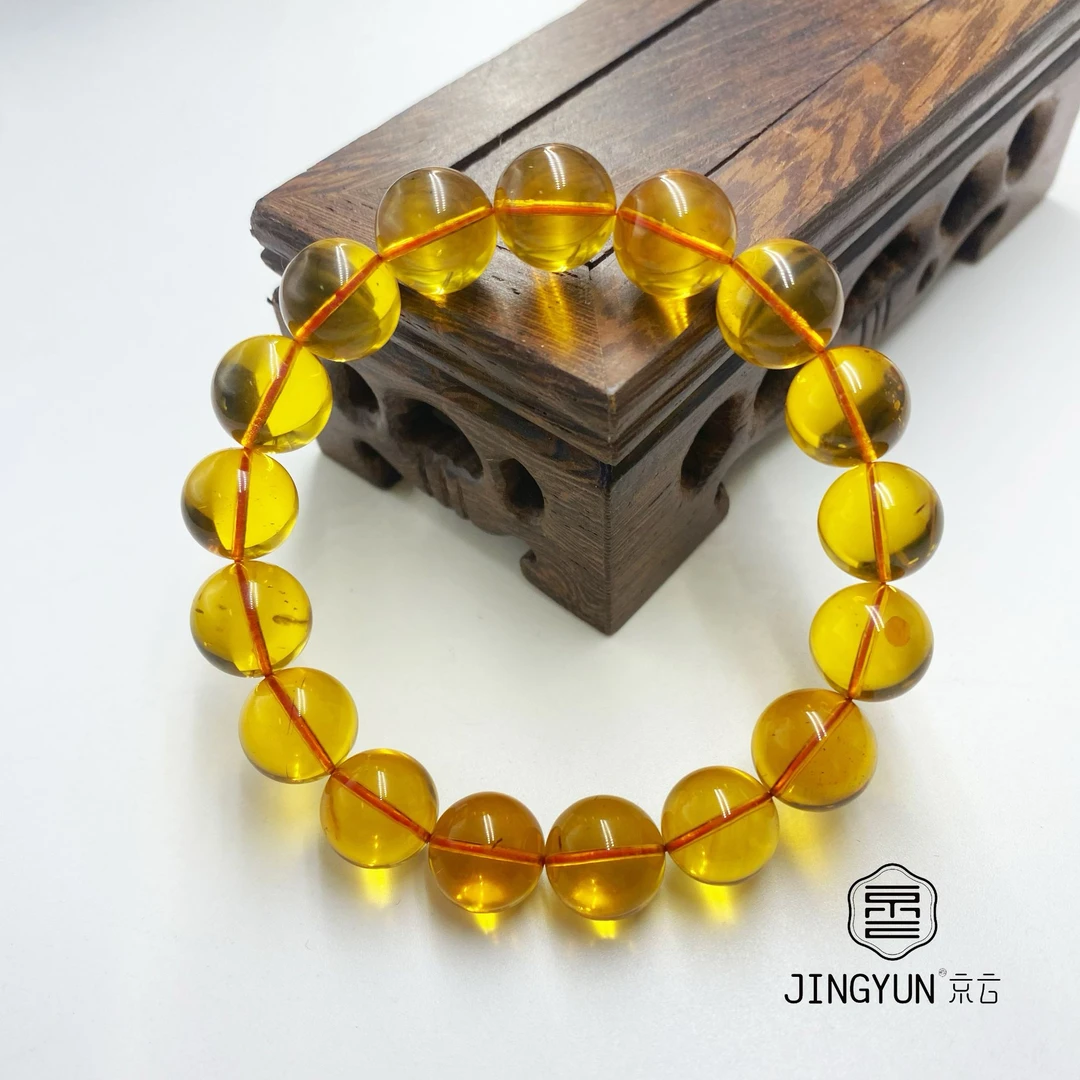 玫瑰金茶茶珀手串手链配饰精致情侣女款轻奢时尚百搭女士潮流单圈