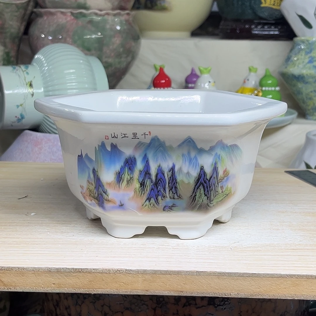 陶瓷绿植多肉微瑕花盆外口径：15*9