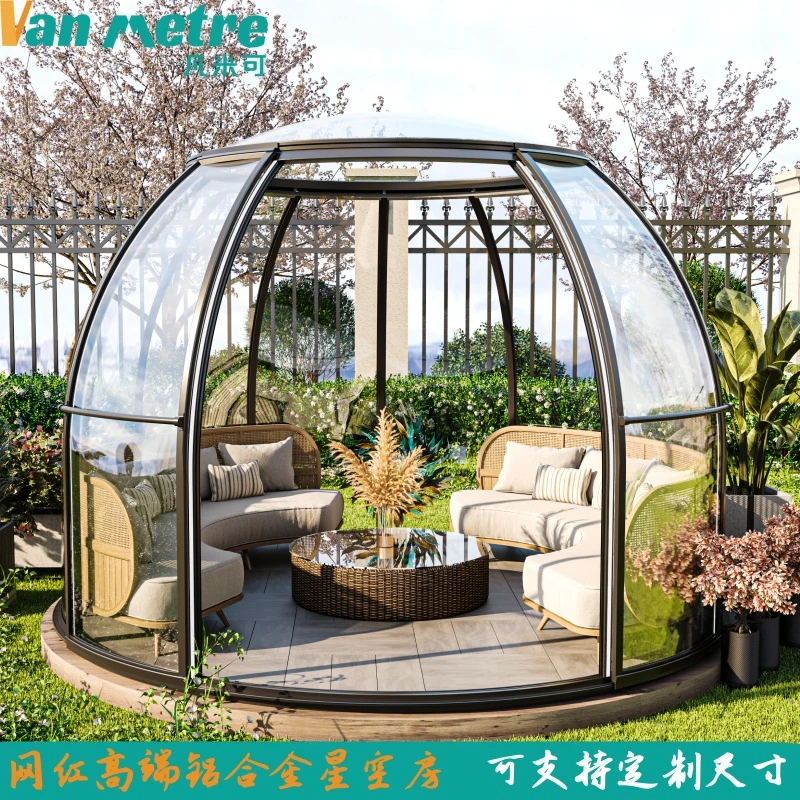 户外露营PC帐篷房子网红长方形透明星空房营地民宿餐饮透明泡泡屋