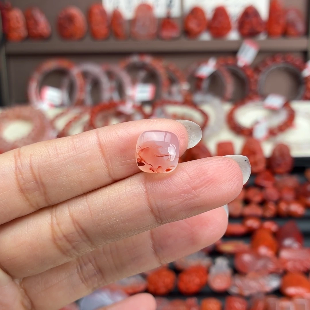 南红玛瑙未镶嵌颈饰蛋面卡11