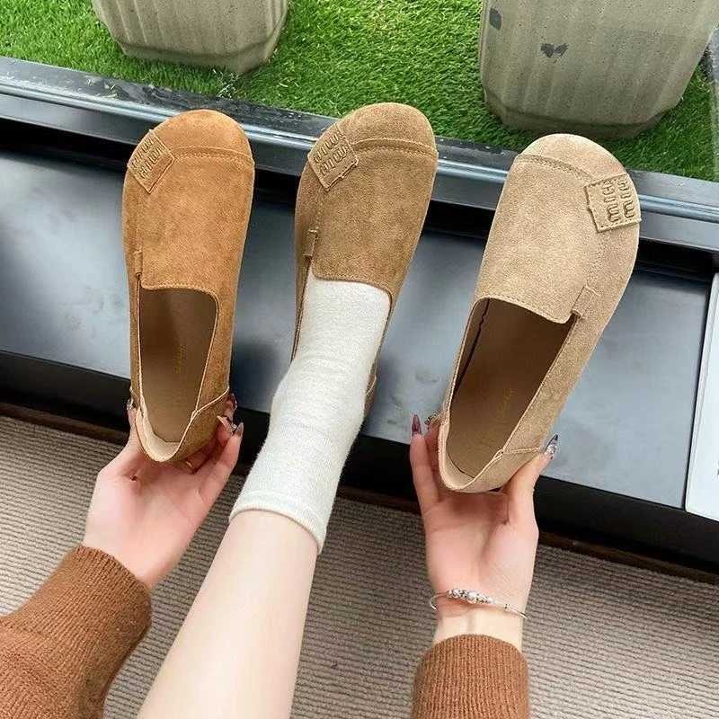 （女神节专属）防滑一脚蹬平跟春季豆豆鞋复古女鞋舒适时尚方头