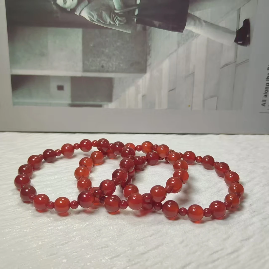 【村有晶品】天然红玛瑙单圈手链 多样性发一件 约8mm 830ZBQT