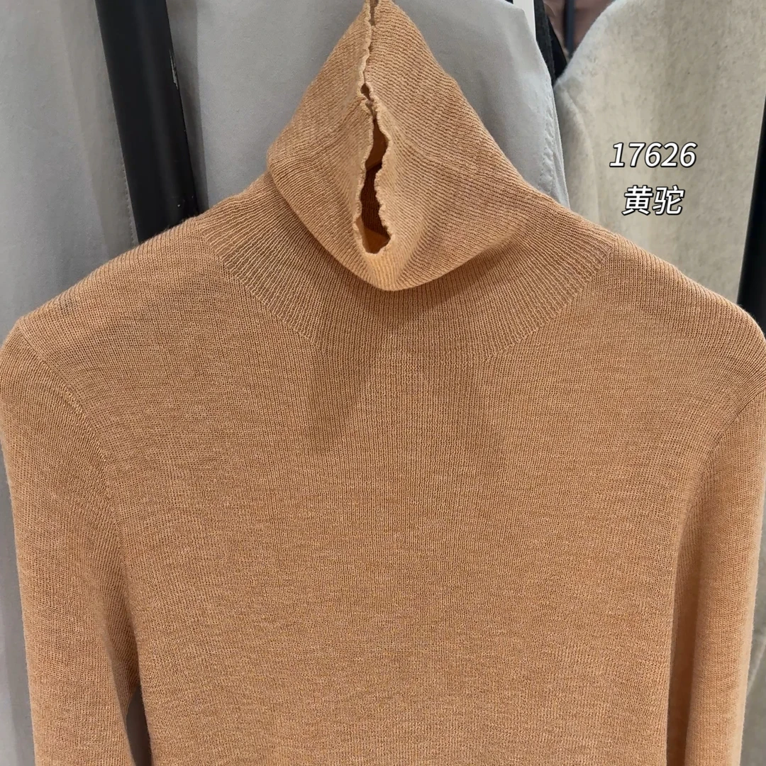 17626 微透！WANGDAN（部无水洗唛介意慎拍)净版堆堆领打底针织衫