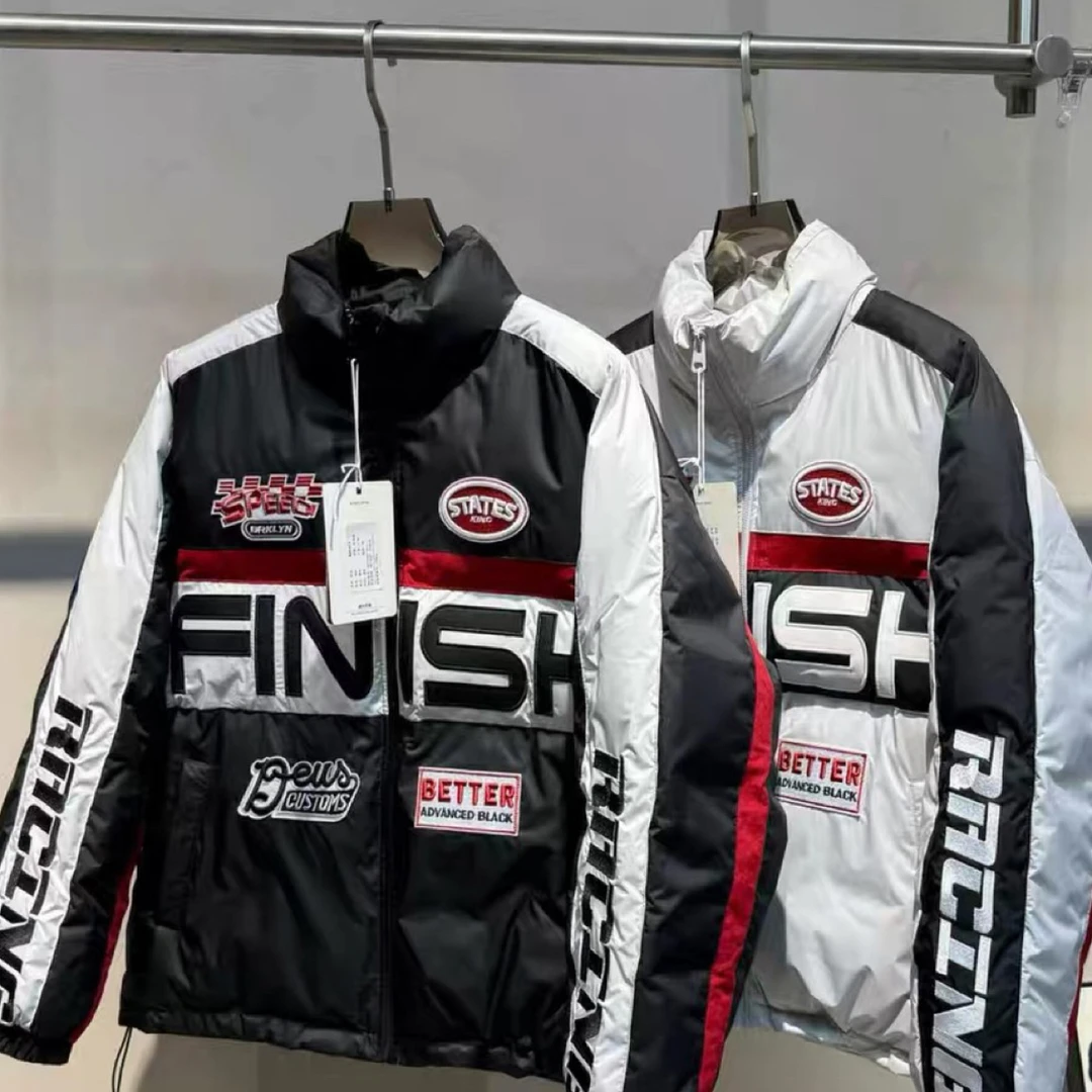 冬季潮牌男女美式重工加厚机车服棉服外套男款嘻哈宽松面包服夹克