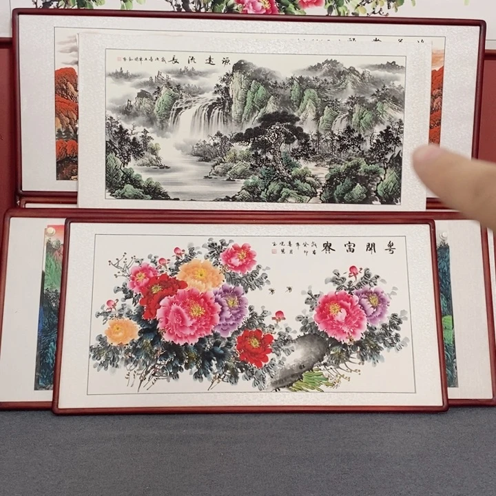 长***空国画165*85尺寸黑胡桃色带框