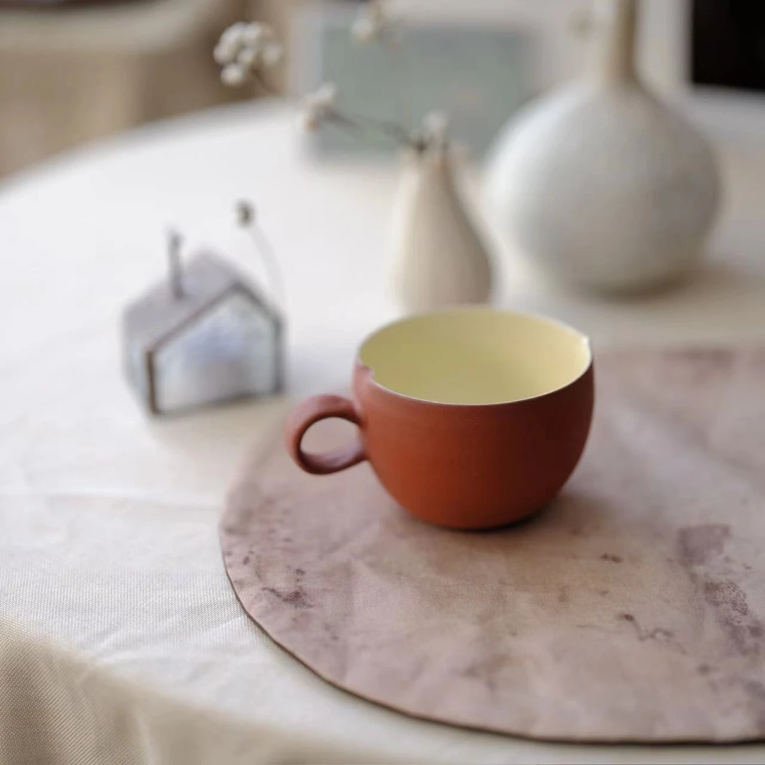 小喜宅 桃心把手杯（红）+相悦玫瑰（容量约260ml）