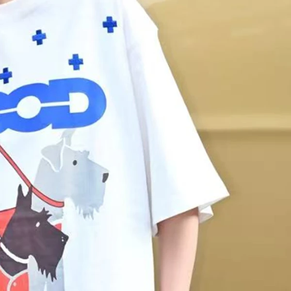 GOODBRAND 2025SS 雪纳瑞十字榻榻米轻奢时尚高级感印花短袖T恤