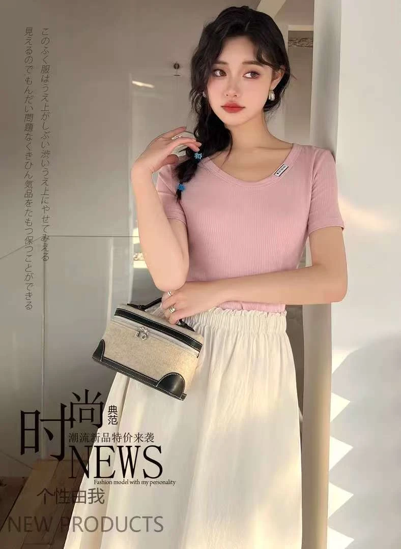 【心依阁铭品】2025新款基础圆领简约瘦身百搭女士短袖体恤