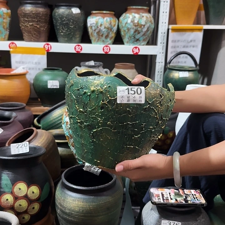 瑕疵金绿蛋壳150高度17口径20