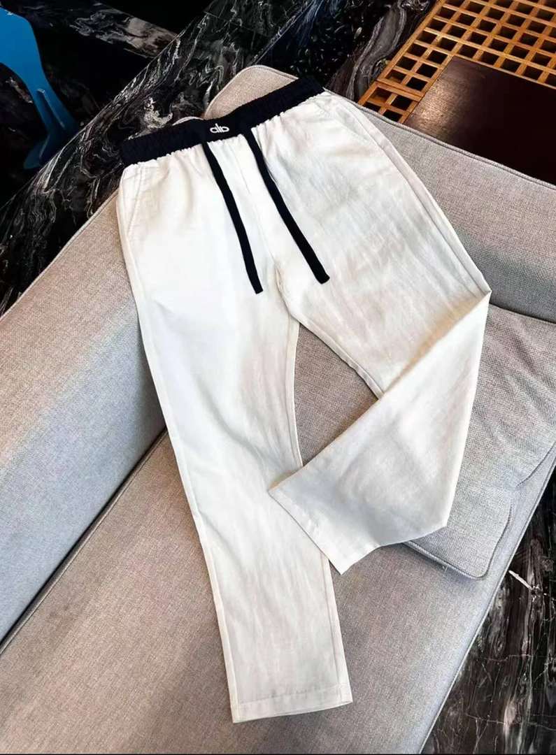 23号链接【alo直筒】 新款莱赛尔天丝轻奢拼接夏季薄款宽松直筒裤